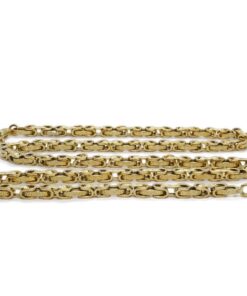 Cadena Hombre Oro Amarillo 18 Quilates 22,55 g – 60 cm – Diseño Forzado con Greca Grabada – Cierre Mosquetón - Imagen 4