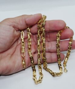 Cadena Hombre Oro Amarillo 18 Quilates 22,55 g – 60 cm – Diseño Forzado con Greca Grabada – Cierre Mosquetón - Imagen 3