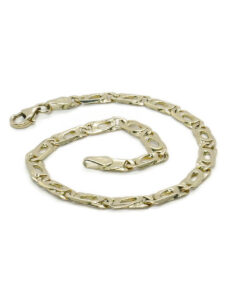 Pulsera de Oro macizo Amarillo 18k Ojo de Tigre 4mm 19cm Hombre Mujer Joya Elegante 6.70g - Imagen 7