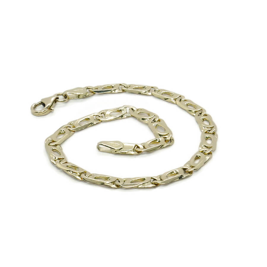 Pulsera de Oro macizo Amarillo 18k Ojo de Tigre 4mm 19cm Hombre Mujer Joya Elegante 6.70g - Imagen 7