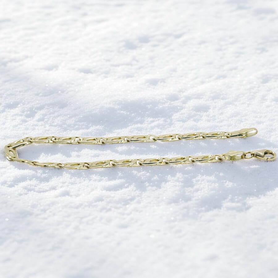 Pulsera de Oro macizo Amarillo 18k Ojo de Tigre 4mm 19cm Hombre Mujer Joya Elegante 6.70g - Imagen 10