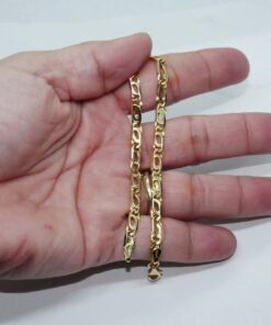 Pulsera de Oro macizo Amarillo 18k Ojo de Tigre 4mm 19cm Hombre Mujer Joya Elegante 6.70g - Imagen 3