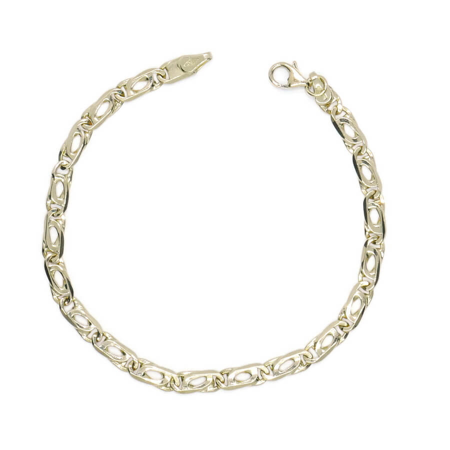 Pulsera de Oro macizo Amarillo 18k Ojo de Tigre 4mm 19cm Hombre Mujer Joya Elegante 6.70g - Imagen 4