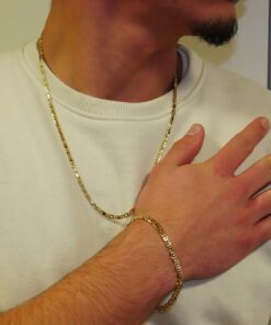 Pulsera de oro macizo de 18k ojo de perdiz 5 mm de ancha, 21,50 cm de larga. 8,70 gr pesnada para hombre. Cierre mosquetón - Imagen 3