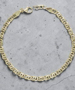 Pulsera de oro macizo de 18k ojo de perdiz 5 mm de ancha, 21,50 cm de larga. 8,70 gr pesnada para hombre. Cierre mosquetón - Imagen 5