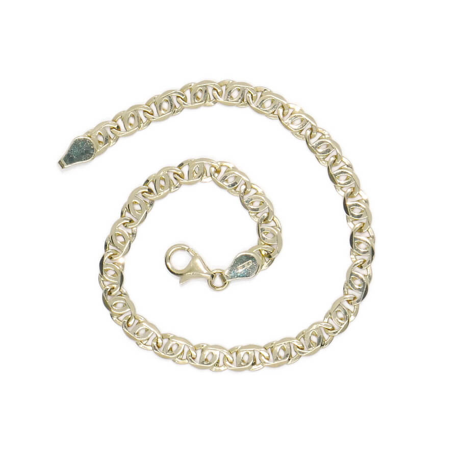 Pulsera de oro macizo de 18k ojo de perdiz 5 mm de ancha, 21,50 cm de larga. 8,70 gr pesnada para hombre. Cierre mosquetón - Imagen 8
