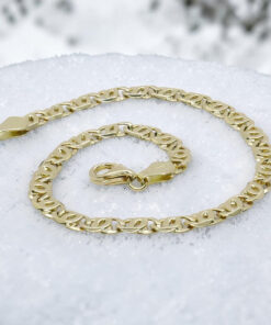 Pulsera de oro macizo de 18k ojo de perdiz 5 mm de ancha, 21,50 cm de larga. 8,70 gr pesnada para hombre. Cierre mosquetón - Imagen 6