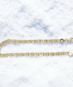 Pulsera de oro macizo de 18k ojo de perdiz 5 mm de ancha, 21,50 cm de larga. 8,70 gr pesnada para hombre. Cierre mosquetón - Imagen 11