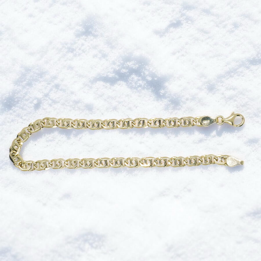Pulsera de oro macizo de 18k ojo de perdiz 5 mm de ancha, 21,50 cm de larga. 8,70 gr pesnada para hombre. Cierre mosquetón - Imagen 11