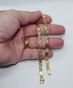 Alternative view of Pulsera de oro macizo de 18k ojo de perdiz 5 mm de ancha, 21,50 cm de larga. 8,70 gr pesnada para hombre. Cierre mosquetón