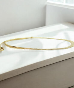 Collar Oro Amarillo 18K Mujer Espiga Plana 45 cm | Gargantilla de Oro con Eslabones en Disminución | Cierre Mosquetón | 12,15 g | Joya Elegante - Imagen 4