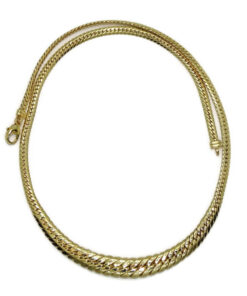 Collar Oro Amarillo 18K Mujer Espiga Plana 45 cm | Gargantilla de Oro con Eslabones en Disminución | Cierre Mosquetón | 12,15 g | Joya Elegante
