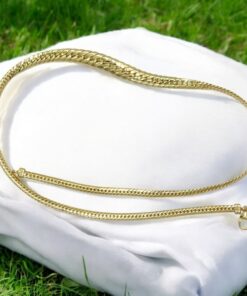 Collar Oro Amarillo 18K Mujer Espiga Plana 45 cm | Gargantilla de Oro con Eslabones en Disminución | Cierre Mosquetón | 12,15 g | Joya Elegante - Imagen 6