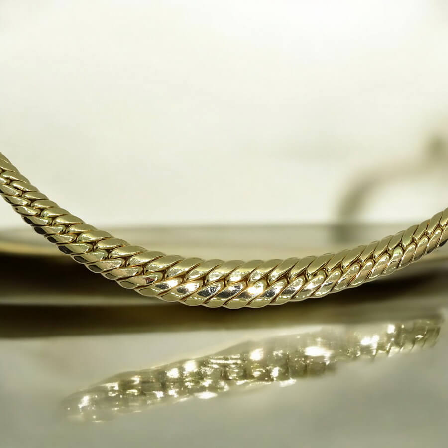 Collar Oro Amarillo 18K Mujer Espiga Plana 45 cm | Gargantilla de Oro con Eslabones en Disminución | Cierre Mosquetón | 12,15 g | Joya Elegante - Imagen 8