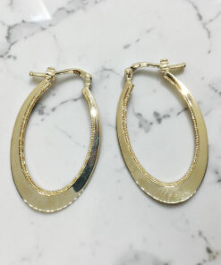 Pendientes Aro Oval Oro 18K Mujer | Aros Ovalados Calados 32 x 21 mm | 5 mm Ancho | Cierre Click | Oro Amarillo 750 | 4,00 g - Imagen 8