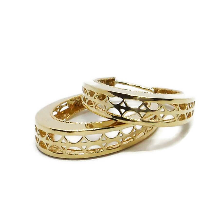 Pendientes Aro Oval Oro 18K Mujer | Aros Ovalados Calados 32 x 21 mm | 5 mm Ancho | Cierre Click | Oro Amarillo 750 | 4,00 g - Imagen 4