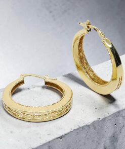 Pendientes Aro Oro 18K Mujer | Aros Calados 25 mm x 4 mm | Cierre Click | Oro Amarillo 750 | 3,90 g | Elegantes y Modernos - Imagen 6