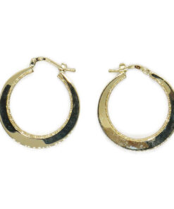 Pendientes Aro Oro 18K Mujer | Aros Calados 25 mm x 4 mm | Cierre Click | Oro Amarillo 750 | 3,90 g | Elegantes y Modernos - Imagen 4