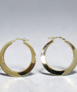 Pendientes Aro Oro 18K Mujer | Aros Calados 34 mm x 5 mm | Cierre Click | Oro Amarillo 750 | 6,50 g | Aros Grandes Elegantes - Imagen 4