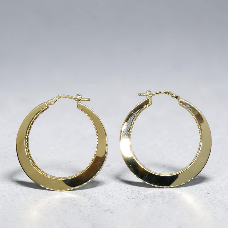 Pendientes Aro Oro 18K Mujer | Aros Calados 34 mm x 5 mm | Cierre Click | Oro Amarillo 750 | 6,50 g | Aros Grandes Elegantes - Imagen 4