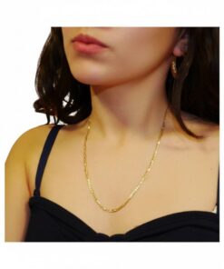Alternative view of Cadena Oro Amarillo 18K Mujer 50 cm | Cadena Valentino 3x1 Plana 3 mm | Cadena Elegante para Cruz, Medalla o Colgante | Oro 750 | 3,55 g