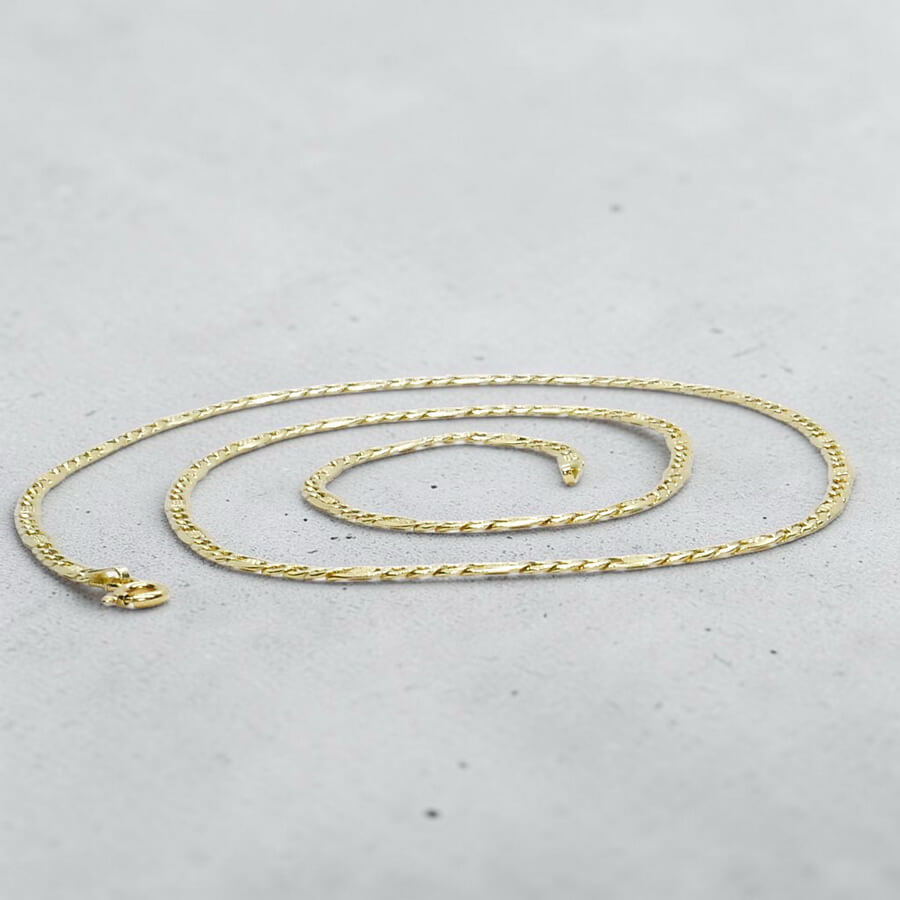 Cadena Oro Amarillo 18K Mujer 50 cm | Cadena Valentino 3x1 Plana 3 mm | Cadena Elegante para Cruz, Medalla o Colgante | Oro 750 | 3,55 g - Imagen 8