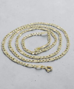 Cadena Oro Amarillo 18K Mujer 50 cm | Cadena Valentino 3x1 Plana 3 mm | Cadena Elegante para Cruz, Medalla o Colgante | Oro 750 | 3,55 g - Imagen 5