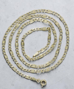 Cadena Oro Amarillo 18K Mujer 50 cm | Cadena Valentino 3x1 Plana 3 mm | Cadena Elegante para Cruz, Medalla o Colgante | Oro 750 | 3,55 g - Imagen 6
