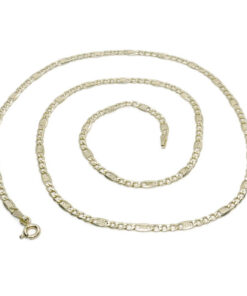 Cadena Oro Amarillo 18K Mujer 50 cm | Cadena Valentino 3x1 Plana 3 mm | Cadena Elegante para Cruz, Medalla o Colgante | Oro 750 | 3,55 g