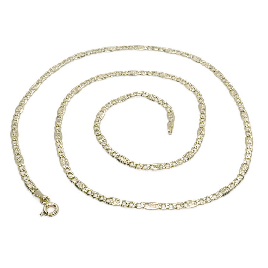 Cadena Oro Amarillo 18K Mujer 50 cm | Cadena Valentino 3x1 Plana 3 mm | Cadena Elegante para Cruz, Medalla o Colgante | Oro 750 | 3,55 g