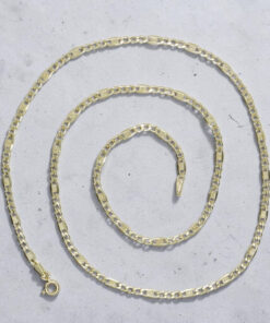 Cadena Oro Amarillo 18K Mujer 50 cm | Cadena Valentino 3x1 Plana 3 mm | Cadena Elegante para Cruz, Medalla o Colgante | Oro 750 | 3,55 g - Imagen 10