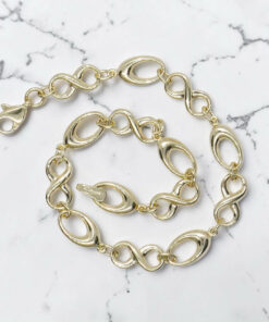 Pulsera Mujer Oro Amarillo 18K Infinito | Pulsera Oro 750 con Eslabones Ovalados | 19 cm | Cierre Mosquetón | 3,55 g | Regalo Elegante - Imagen 4
