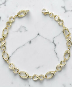 Pulsera Mujer Oro Amarillo 18K Infinito | Pulsera Oro 750 con Eslabones Ovalados | 19 cm | Cierre Mosquetón | 3,55 g | Regalo Elegante - Imagen 5