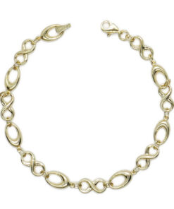 Pulsera Mujer Oro Amarillo 18K Infinito | Pulsera Oro 750 con Eslabones Ovalados | 19 cm | Cierre Mosquetón | 3,55 g | Regalo Elegante