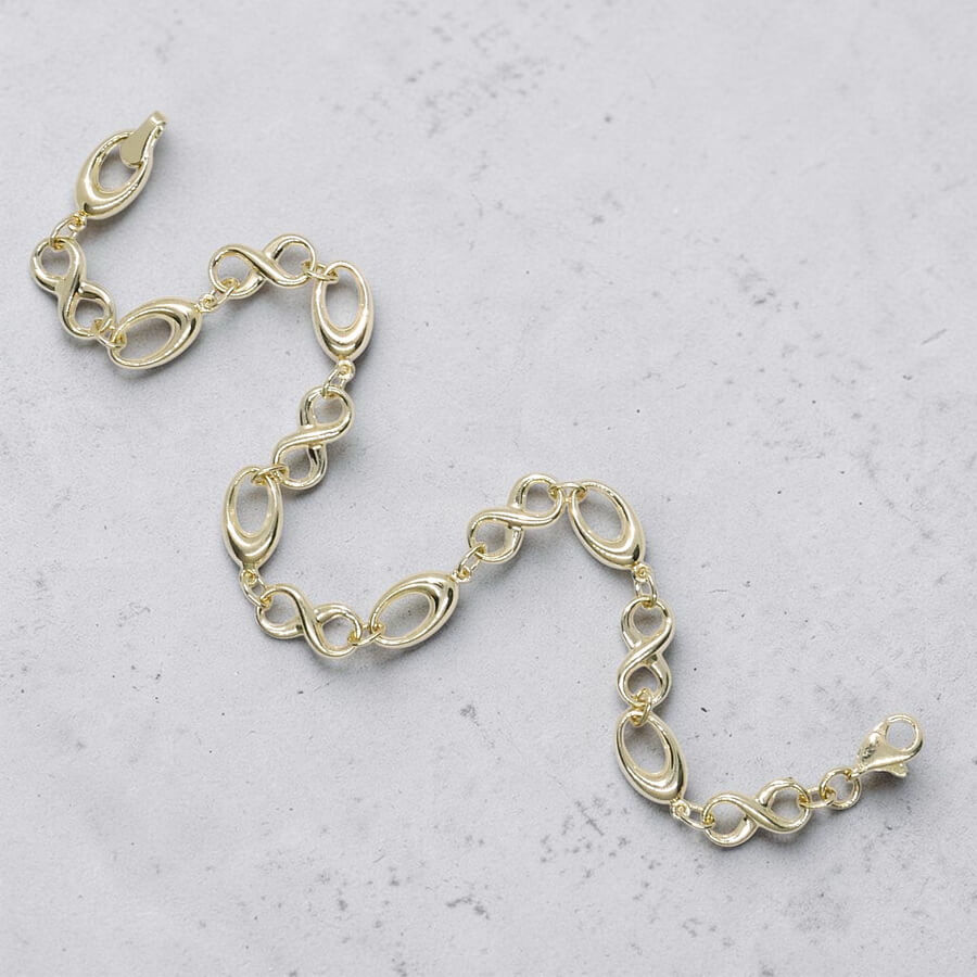 Pulsera Mujer Oro Amarillo 18K Infinito | Pulsera Oro 750 con Eslabones Ovalados | 19 cm | Cierre Mosquetón | 3,55 g | Regalo Elegante - Imagen 6