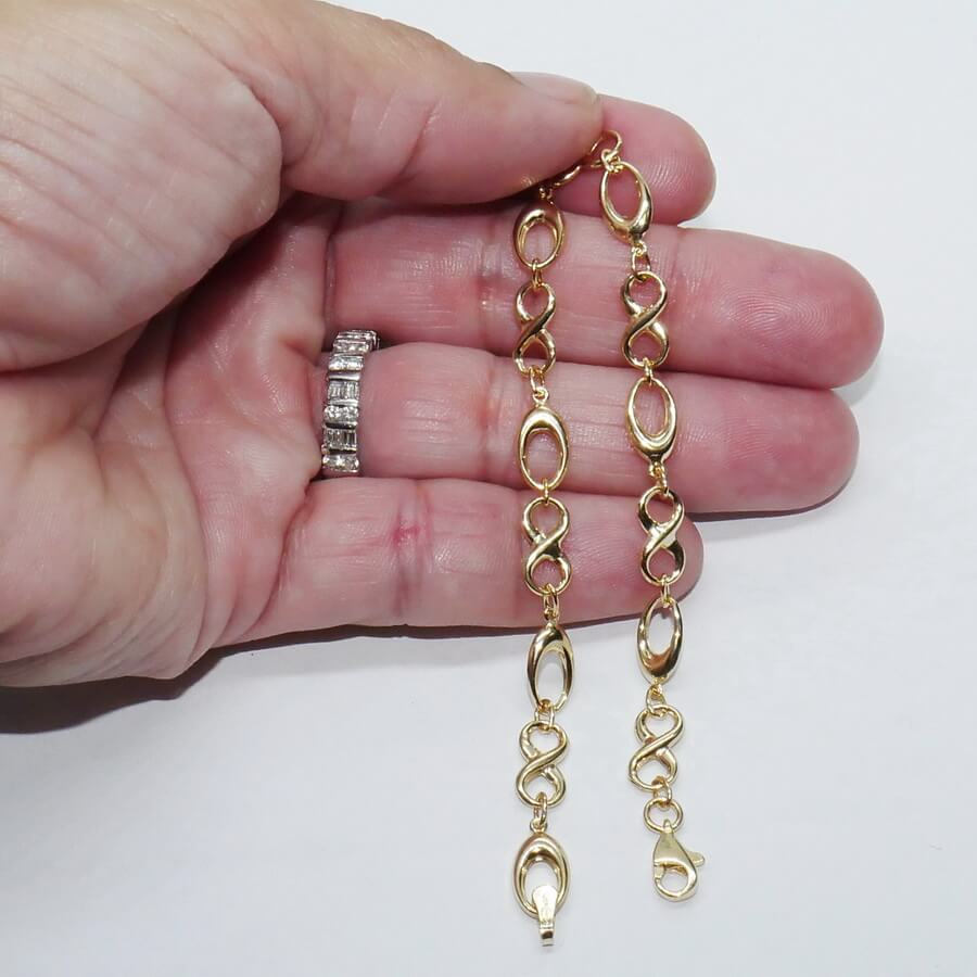 Pulsera Mujer Oro Amarillo 18K Infinito | Pulsera Oro 750 con Eslabones Ovalados | 19 cm | Cierre Mosquetón | 3,55 g | Regalo Elegante - Imagen 3