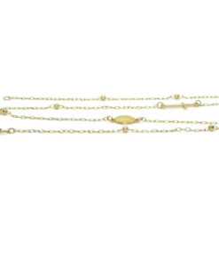 Collar Rosario Oro Amarillo 18K Mujer Niña 45 cm con Virgen Cruz y Bolas Oro, Cadena Comunión, Joya Religiosa, 2,75 g - Imagen 8