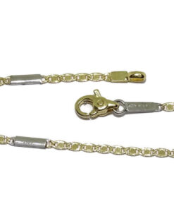 Cadena Bicolor de Oro 18k para Mujer – 50 cm – Valentino y Barras de Oro Blanco – 6,30 g - Imagen 8
