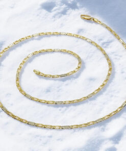 Never Say Never Cadena de oro 18k maciza 2,5 mm 60 cm 10,05 g ojo de tigre combinada oro blanco - Imagen 5