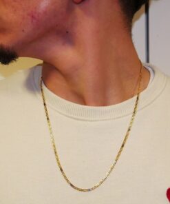 Alternative view of Never Say Never Cadena de oro 18k maciza 2,5 mm 60 cm 10,05 g ojo de tigre combinada oro blanco