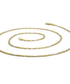 Never Say Never Cadena de oro 18k maciza 2,5 mm 60 cm 10,05 g ojo de tigre combinada oro blanco - Imagen 6
