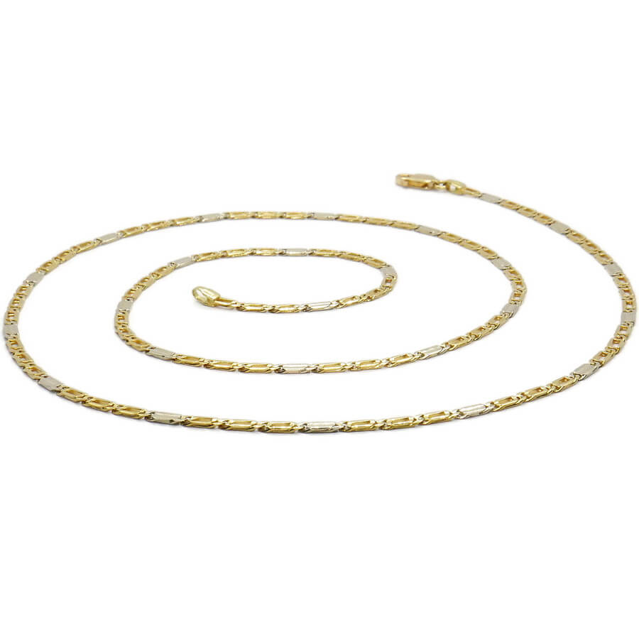 Never Say Never Cadena de oro 18k maciza 2,5 mm 60 cm 10,05 g ojo de tigre combinada oro blanco - Imagen 6