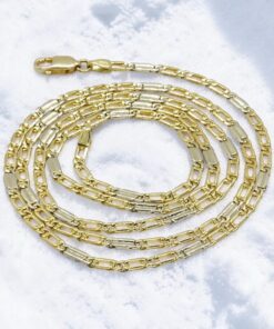 Never Say Never Cadena de oro 18k maciza 2,5 mm 60 cm 10,05 g ojo de tigre combinada oro blanco - Imagen 7