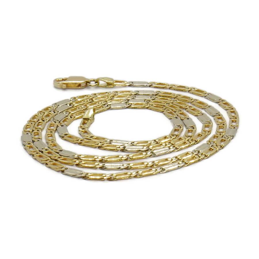 Never Say Never Cadena de oro 18k maciza 2,5 mm 60 cm 10,05 g ojo de tigre combinada oro blanco - Imagen 9