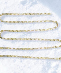 Never Say Never Cadena de oro 18k maciza 2,5 mm 60 cm 10,05 g ojo de tigre combinada oro blanco - Imagen 8