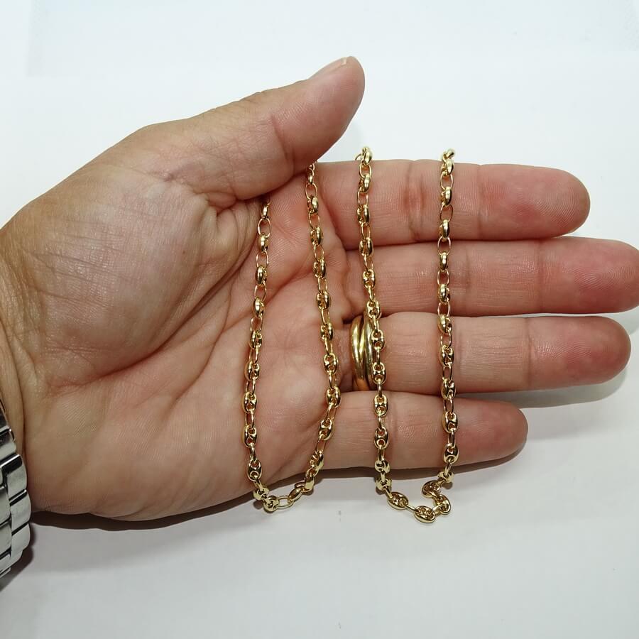 Cadena de Calabrotes de Oro Amarillo 18K para Mujer – 45 cm – 5 x 4 mm – 9,60 g - Imagen 3