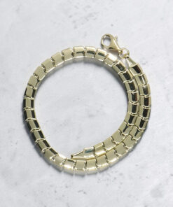 Pulsera Articulada de Eslabones Olas de Oro Amarillo 18K Unisex – 19 cm – 7,55 g – Cierre Mosquetón - Imagen 5