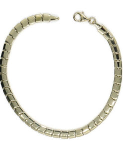 Pulsera Articulada de Eslabones Olas de Oro Amarillo 18K Unisex – 19 cm – 7,55 g – Cierre Mosquetón - Imagen 4