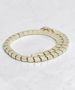 Pulsera Articulada de Eslabones Olas de Oro Amarillo 18K Unisex – 19 cm – 7,55 g – Cierre Mosquetón - Imagen 6