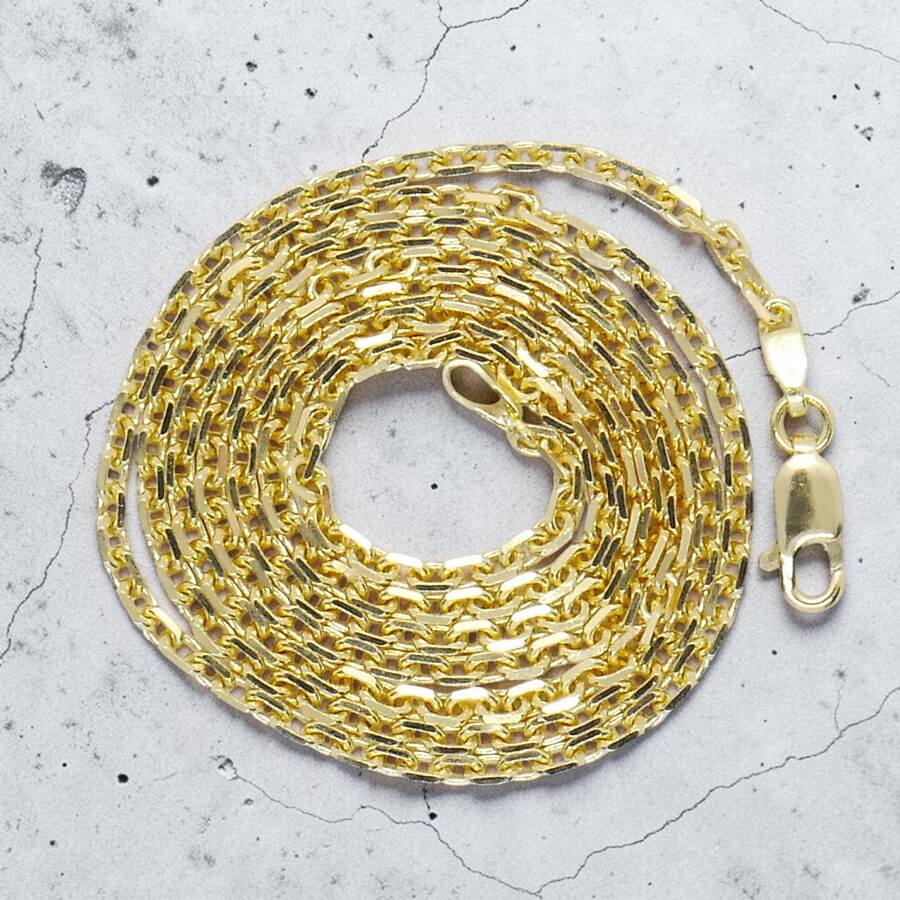 Never Say Never Cadena oro 18k maciza 60 cm 11.40 g eslabón forzado clásico hombre - Imagen 5